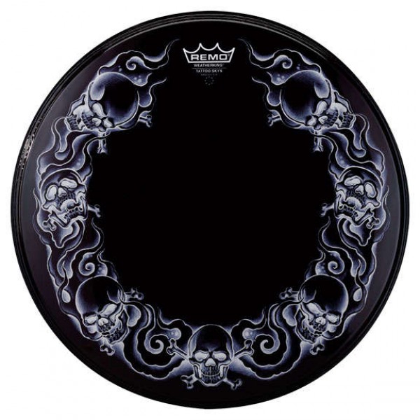 Remo 22'' Skulls Powerstroke 3 Black Bass Drum